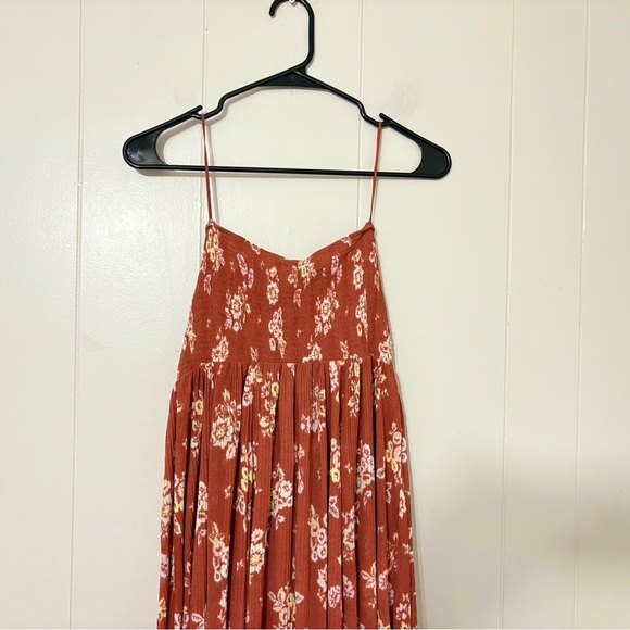 Free People “Kitty” Maxi Tube Top Tunic Dress  Orange /Brown  Boho Size XL - Picture 8 of 13
